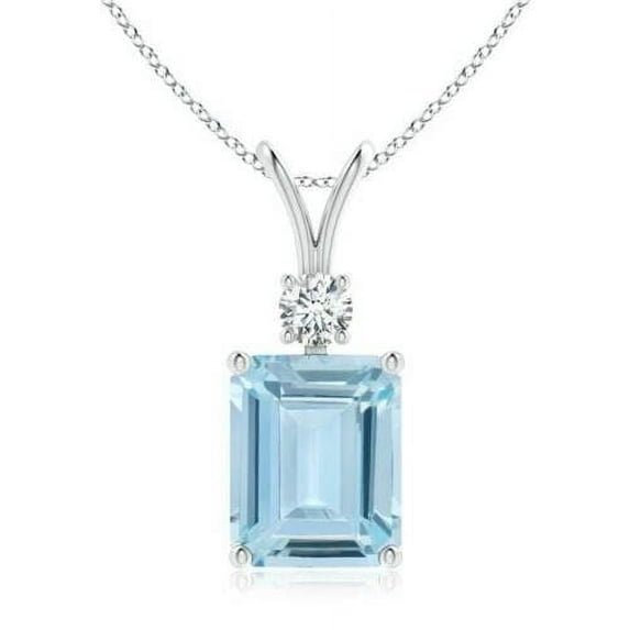 

Ювелирные изделия Arena Gems Подвеска с изумрудной огранкой, голубой аквамарин 5,8 карата, серебро 925 пробы S синий
