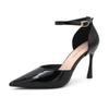 9-High-heeled sandals New patent leather commuter thin-heeled high-heeled shoes Professional bag head hollow sandals women