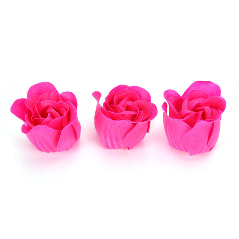 3Pcs Scented Bath Body Heart Rose Petal Wedding Gift Favor Colors Flower Soap,