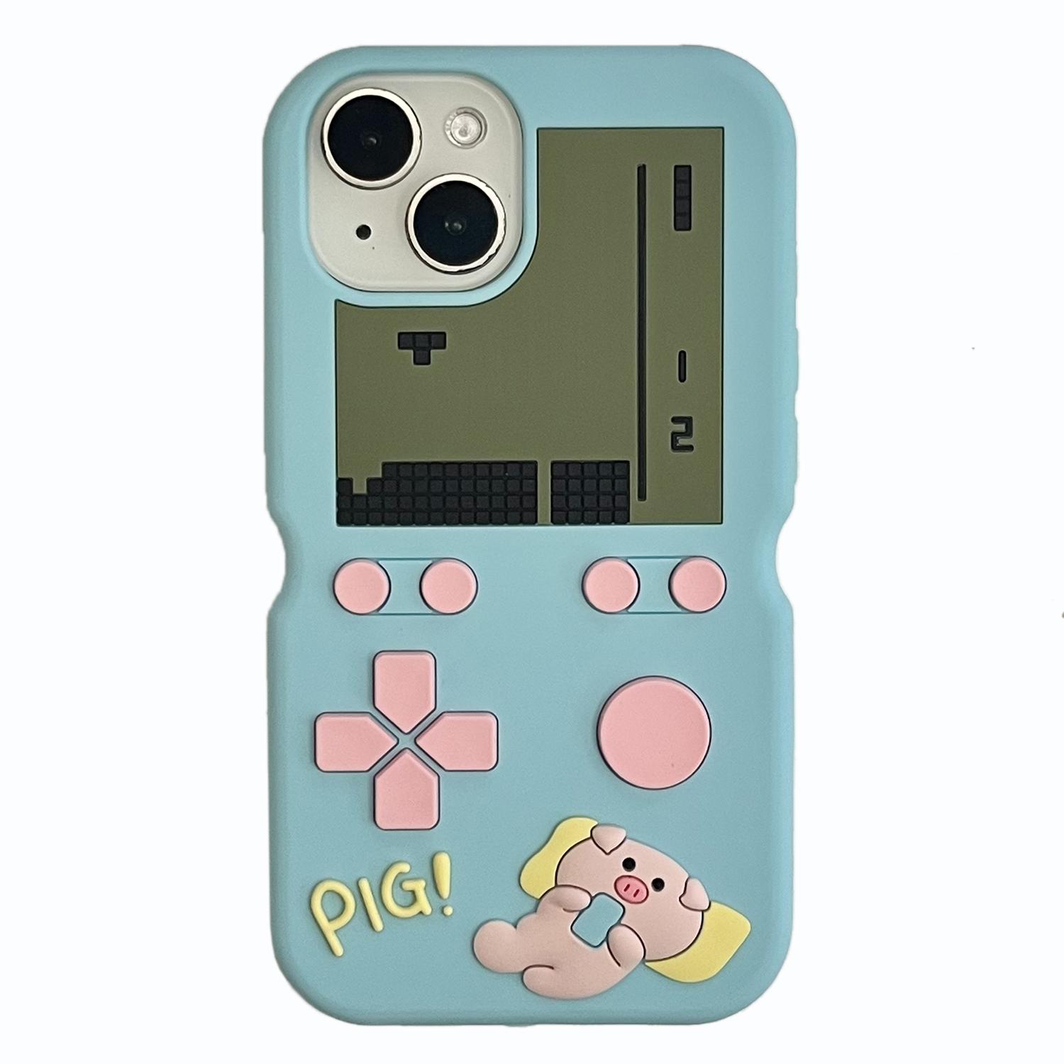 

For iPhone 15 Silicone Case Cute Retro Gaming Console Design Shockproof Phone Back Cover As Shown A