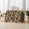 1pc 2D Flat Leopard Print Fashion Versatile Daily And Holiday Use Oversized Tissue Box Storage Organizer, Multifunctional Durable Holder for Tissues,