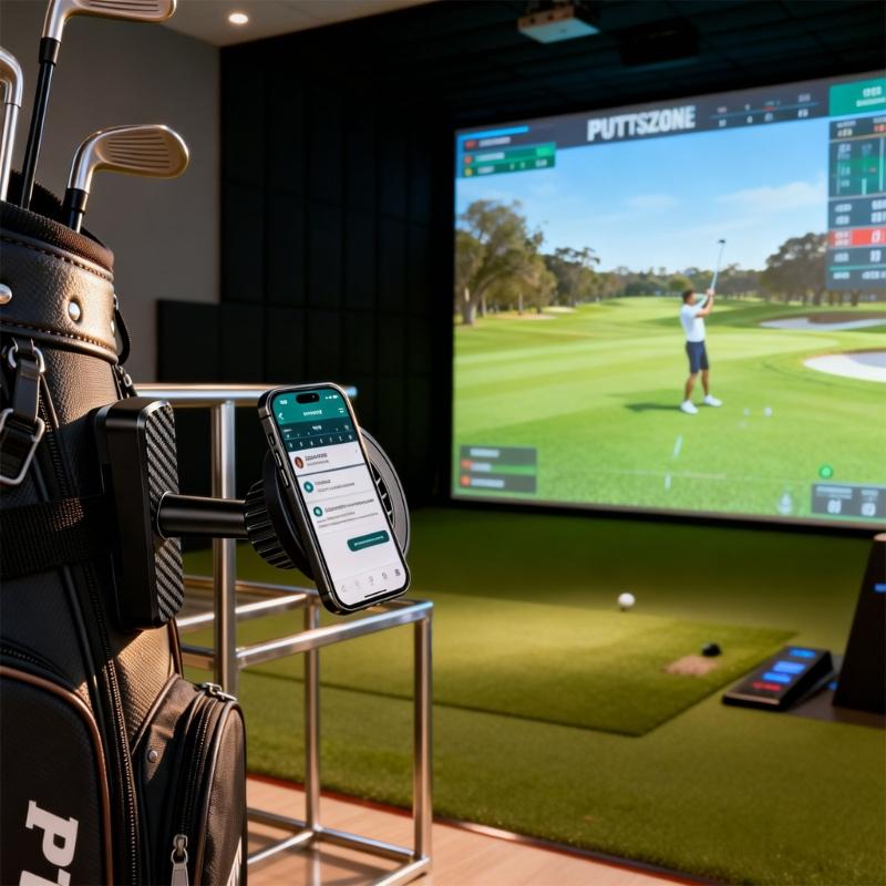 360 Degree Rotating Doble Side Magnetic Phone Mount Bracket for Golf Cart Universal Stand Holder for Most Mobile Phone