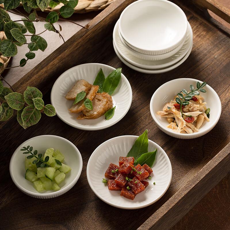 Changbaosen Embossed Ceramic Dipping Sauce Dishes - 10 Pack