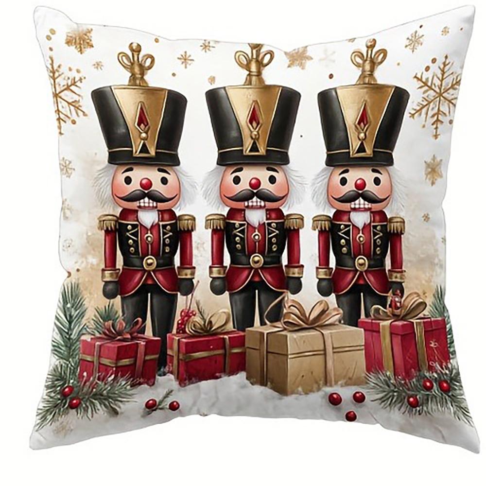Christmas Nutcracker and Ho Ho Ho/Fa La La Pattern Decorative Pillowcases Sofa room cushion cover home decoration new year gift