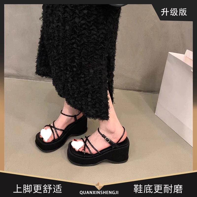 Wedge Heel Sandals Women's Summer 2025 New Summer Wear Heightening Platform Slippers Women's Skirt Fashion Roman Shoes Women