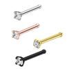 Multiple Color Stainless Steel Nose Studs Set 4Pcs 3 Shank Designs 7mm Post Length Comfortable Piercing Jewelry
