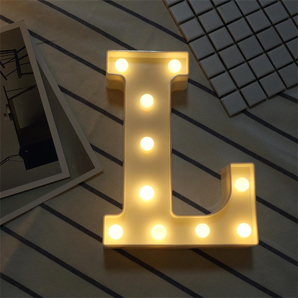 Alphabet LED Letter Lights Light Up White Plastic Letters Standing Hanging L