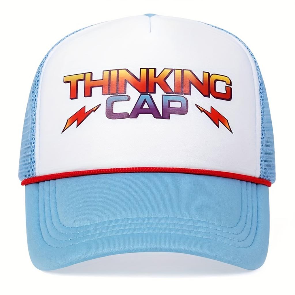 Letter THINKING CAP Printing Baseball Hat Space Cotton Breathable Sunscreen Hats Fashion Sky Blue Travel Cap Mesh Caps