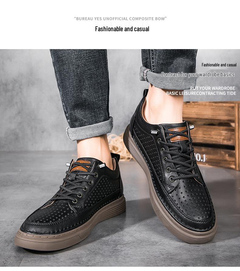 Men's Invisible Height-Increasing Shoes: Breathable, Stylish British Design with Soft Sole - Sports Casual Board Shoes with 8cm Lift.