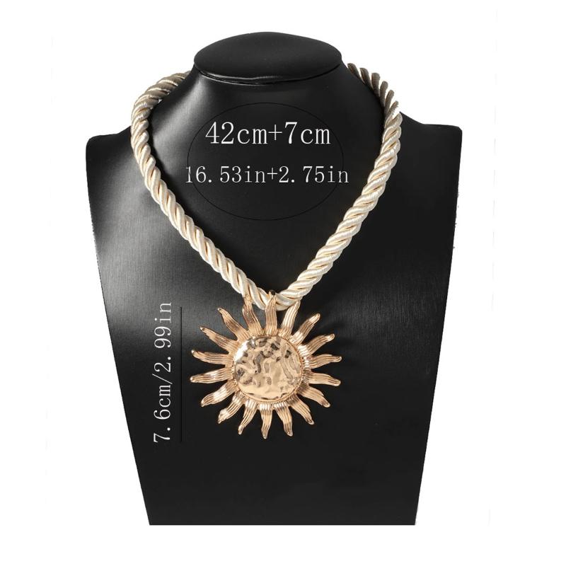 Vacation Style Necklaces For Women Sun Flowers Vintage Hyperbole Chokers Simple Collares Jewelry Gift