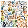 50PCS Watercolor Animal Sticker Cartoon Cute Waterproof Stickers Creative Trendy Notebook Refrigerator Helmet Car Decoration Toy