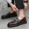 Men's Penny Loafer White Dress Shoes Wedding Thick Sole Height Increase Casual Brown Leather Prom Party Disco Shoes Plus Size