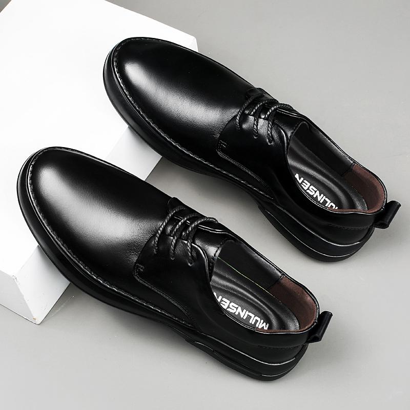 Fashion Casual genuine Leather Man Shoes round Toe Men's Dress Legitimate Shoes Luxury Social Designer Male Business wedding party shoes