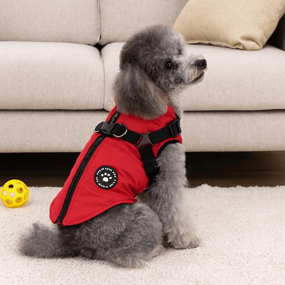 Puppy Outfit Adjustable Dogs Down Clothes Thicken Windproof Dog Coat Soft with Harness Winter Dog Clothes Winter