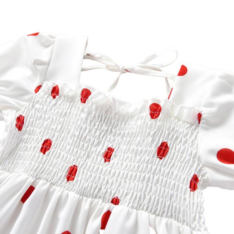 Barn Jenter Mote Kortermet Polka Dot Kjole Stilig Kjole for Barn Baby Girls