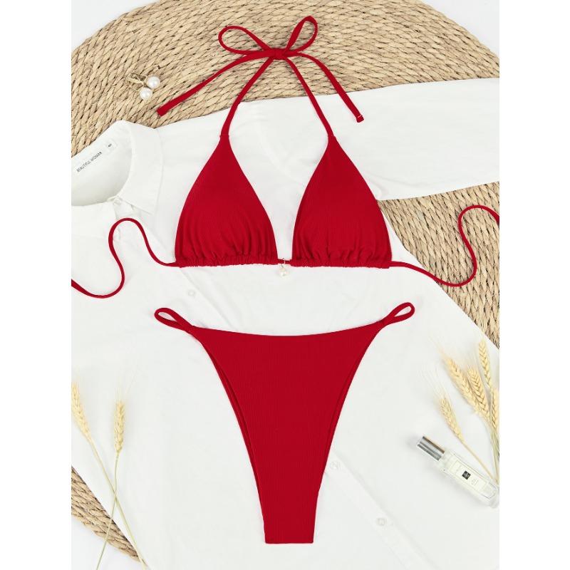 

Превосходный купальник Сексуальное жемчужное бикини Чистое желание Купальник для пляжа с высокой талией и завязками L