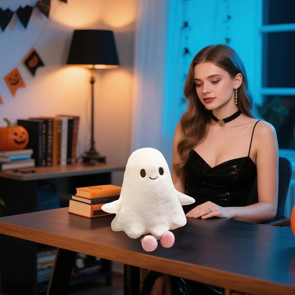 30cm Halloween Home Decoration Gift Children'S Gift White Ghost Plush Toy Soft and Comfortable Cartoon Elf Pillow Sofa Cushion