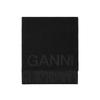 Ganni A3905 099 Intarsia Logo Fringe Muffler