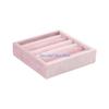 HX6F Jewelry Stand Velvets Fabric Material Jewelry Display Tray for Rings Earrings
