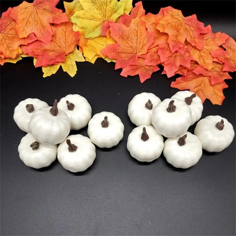 12pcs/set Simulated Pumpkin Artificial Halloween Pumpkin Decor Party Excitement Halloween Home Decoration DIY Craft Supplies