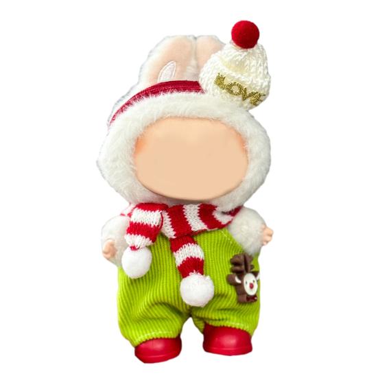 Christmas Costume Set 17cm Doll Outfit Santa Claus Clothes Santa Hat Dress Accessories Cute Dress Up Costume Set for Xmas Holiday Winter Gifts