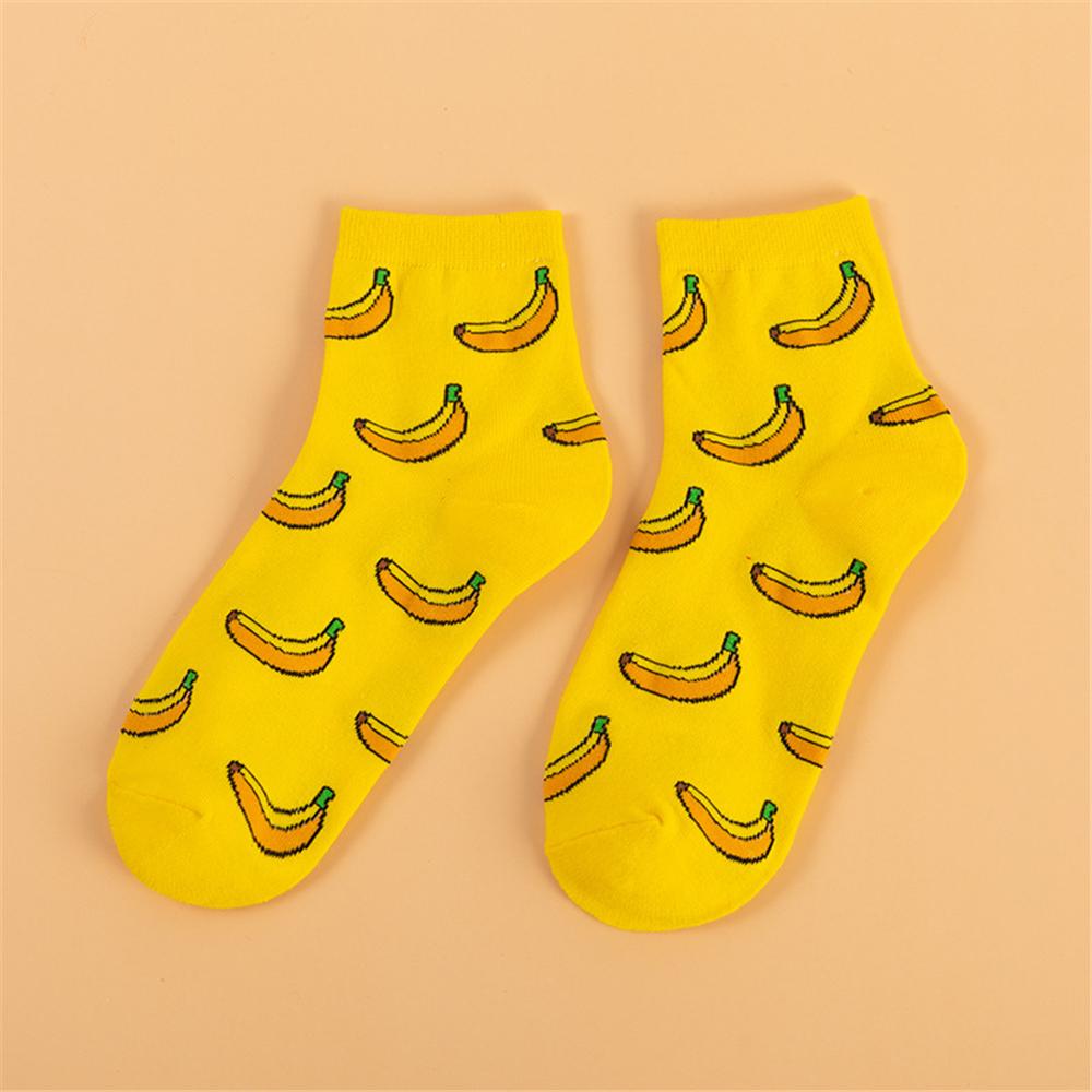 Creative Funny Cotton Women Socks Happy Fruit Peach Strawberry Banana Cherry Apple Cute Bright Color Hipster Sokken Dropship
