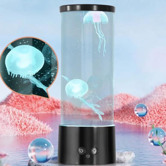 LED Jellyfish Lamp 17 Color Setting Jellyfish Aquarium Light with Remote Control Fantasy Tank Table Lamp Ultra-Silent Night Lights for Home Office