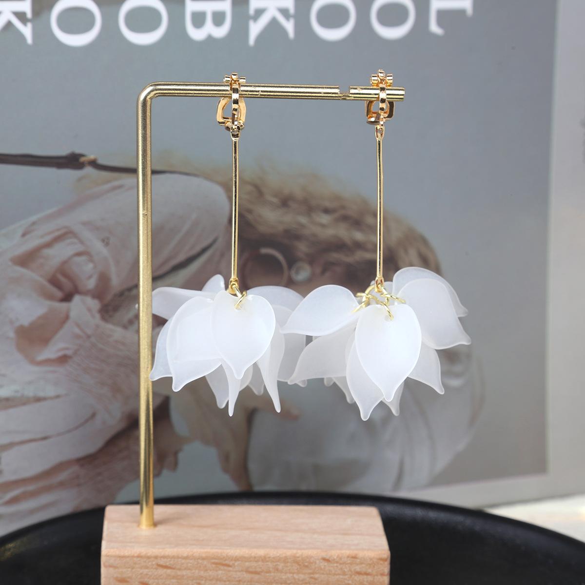 

Серьги-клипсы с бахромой Снежный лотос от Fairy Air, матовые, многослойные, легкая роскошь, высококачественные, свежие и сладкие, персонализированные, женские