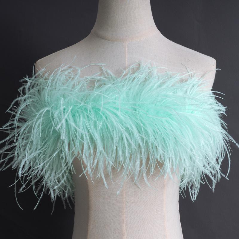 5-Layer Color Encrypted Bold Ostrich Feather Strip Latin Dance Dress Fashion Diy Handmade Clothing Accessories