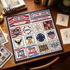 Cotton Embroidery Cloth 250th Anniversary Cross Stitch Kit, Independence Day Theme, Red White Blue Threads Fourth Of July Stitching Set Set, Patriotic