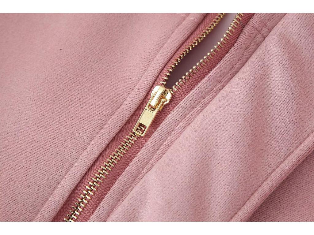 Spring 2025 Women's Fashion European and American Style Suede Short Turn-Down Collar Jacket