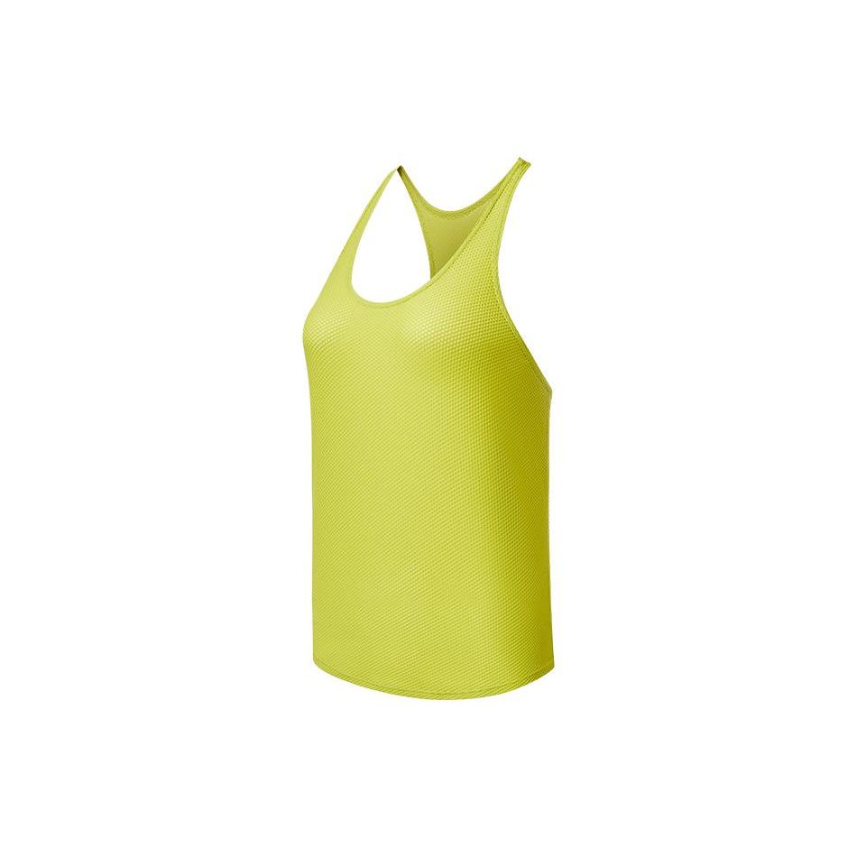 SAUCONY Solid Color Round Neck Sleeveless Vest Women Tops Mustard-Green SC1230010DY-GE28