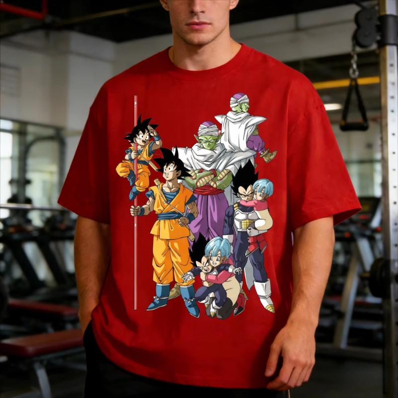 2026 Best Sell Dragon Ball Family Matching TShirts Anime Goku Vegeta Family Matching Tees for Dad Mom Kids Gym Workout Tops