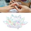 Flower Shape Nail Art Dappen Dish Glass Tealight Candle Holder Candlestick Decor With Lid Non Slip Bottom