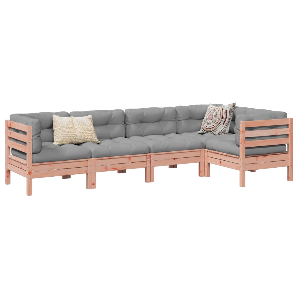 5 piece garden sofa set with cushions solid Douglas fir wood