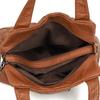 Women's Brown Textured Leather Hobo Bag Braided Detail Multi-Pocket Crossbody Shoulder Bag Fashion Casual Daily Handbag