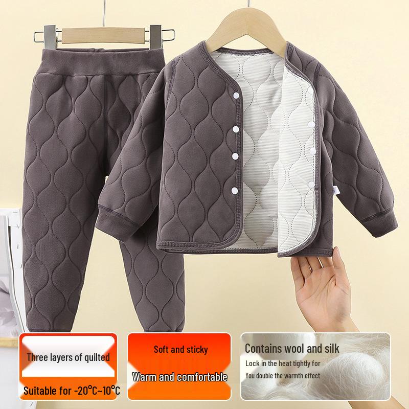 

Children s Thickened Warm Coat Set for Boys and Girls - Ideal for Autumn and Winter. 90cm