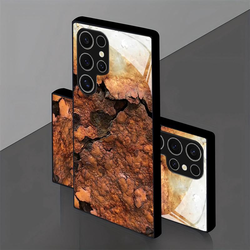 Rust Old Steel Plate Pattern 2D Phone Case for Samsung S26 S25 S24 S23 S22 S21 S20 A56 A36 A16 Tempered Glass Protective Cover