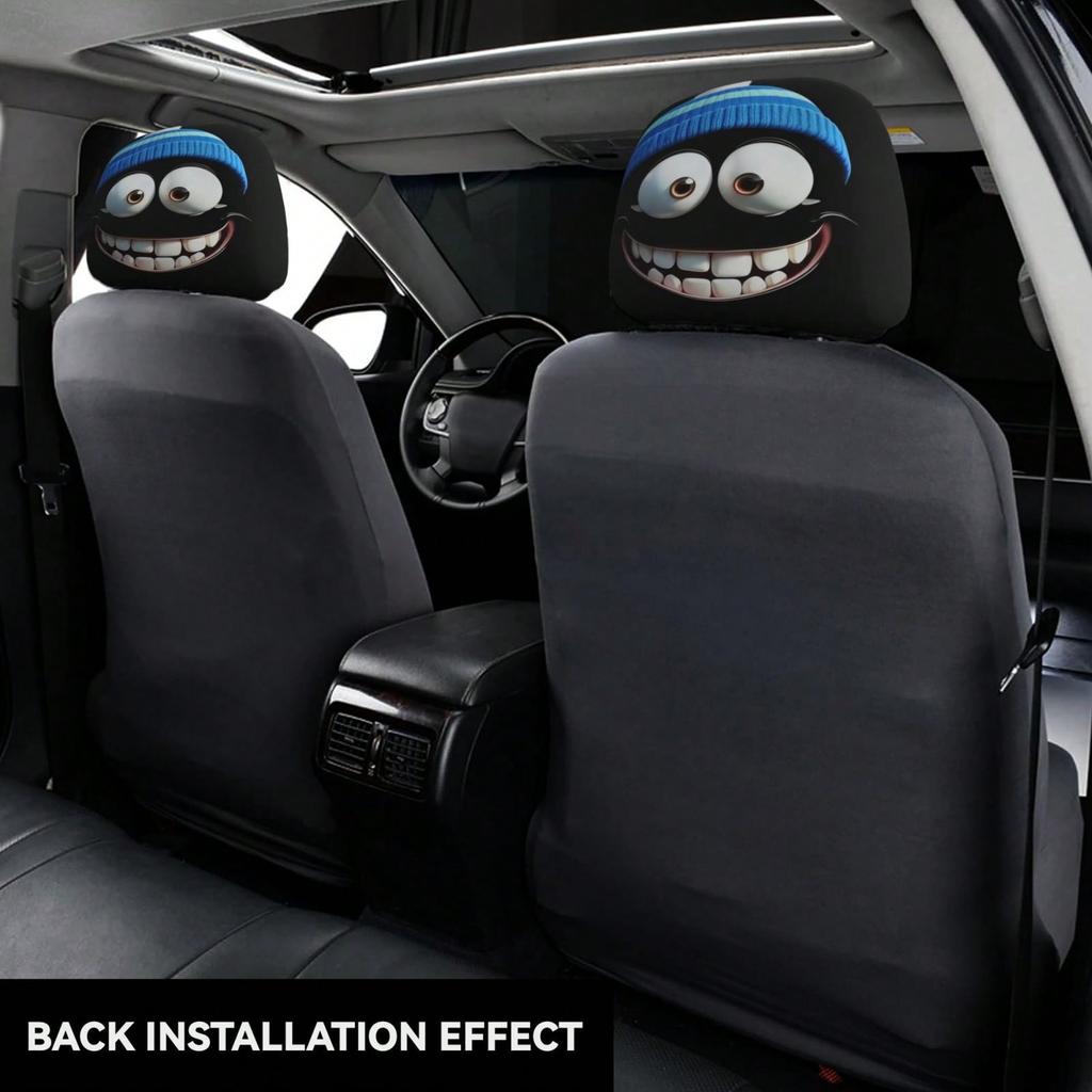 2pcs Car Headrest Covers - Fits All Models, No Filling Design