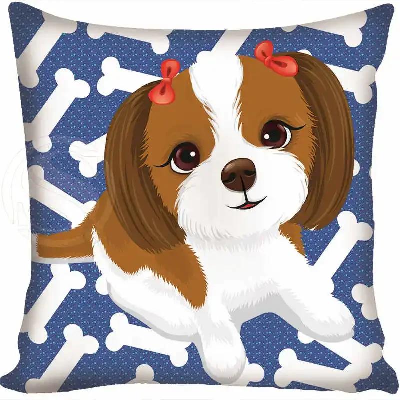 Cartoon Funny Dog Schnauzer Fashion Style Square Pillowcase Zipper
