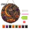 Easy Diamond Painting for Beginners Halloween Ghost/Owl Art Hanging Ornament Kit, Holiday Rhinestone Crafts Suncatcher, DIY Pendant Window Decor