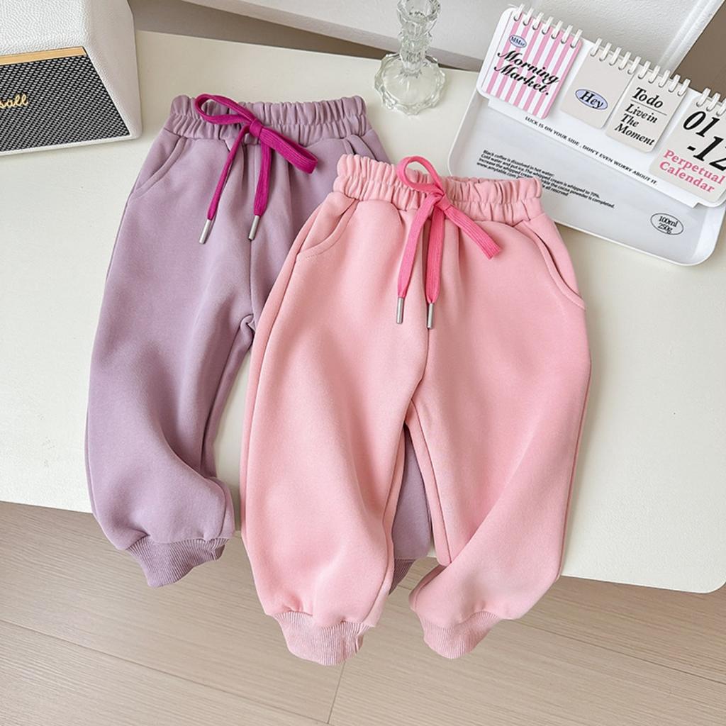 Kinder Herbst- und Winter-Sweathose, lockere und vielseitige lässige Sporthose für Jungen und Mädchen, Baby-Plüsch-Langhose