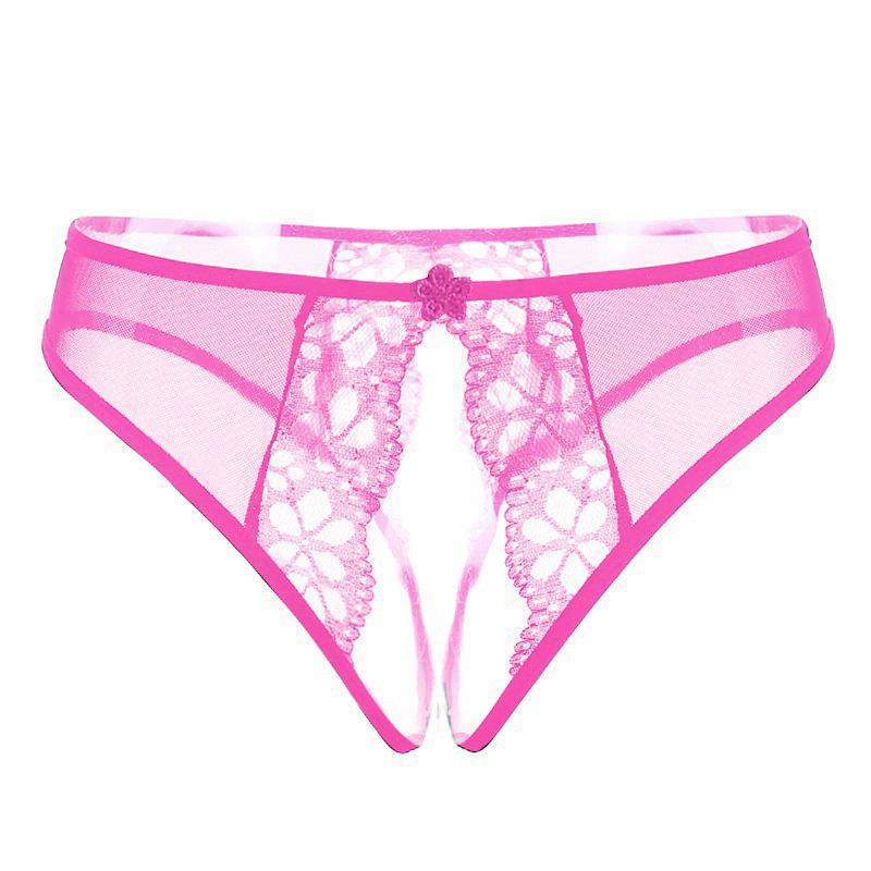 Sexy Underwear Sexy T-shaped Open Panties Thong Women's Lace Sao Low Waist Hot Open Crotch Temptation Transparent