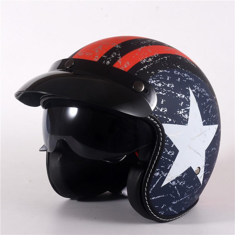 ECE Motorcycle Helmet Open Face Dark Lens With Sun Brim Men Women Summer Scooter Motorbike Moto Bike Helmet