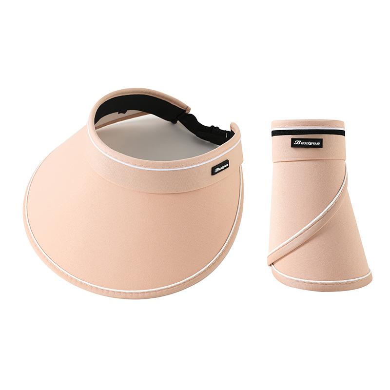 Sun protection cap Foldable sun hat Outdoor riding women's large brim Empty top cycling sun protection fisherman sun hat
