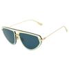Metall Gold Rahmen Kunststoff Linse Cat Eye Sonnenbrille Damen Sonnenbrille Blau ULTIME2-LKSA9-56