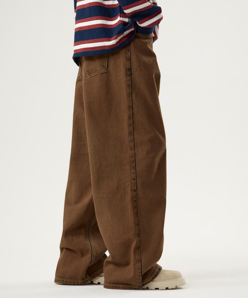 UNKNOWN PLANET Custom One-Pleat Dyed Pants Brown