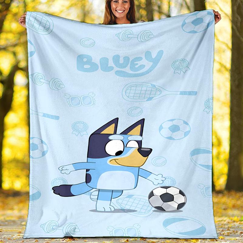 Bluey Theme Printed Blanket Perfect For Couch Bed Travel Outdoor Use Machine Washable Cozy Durable