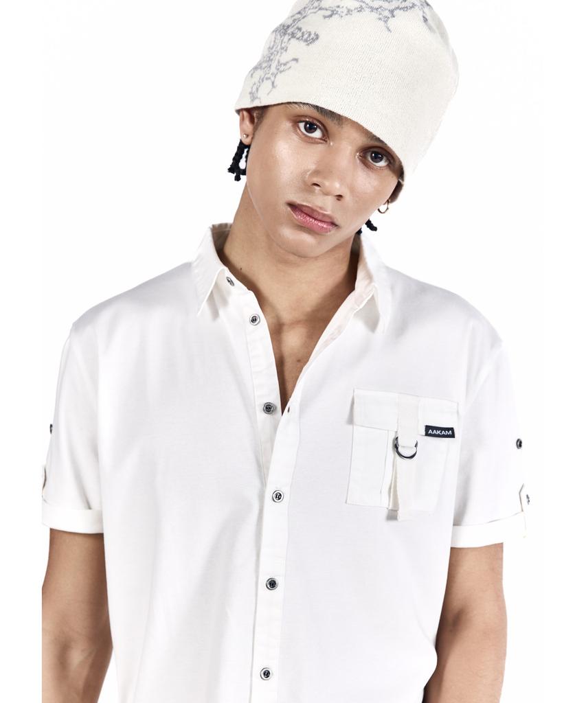 AAKAM Gothic Graphic Beanie (White)