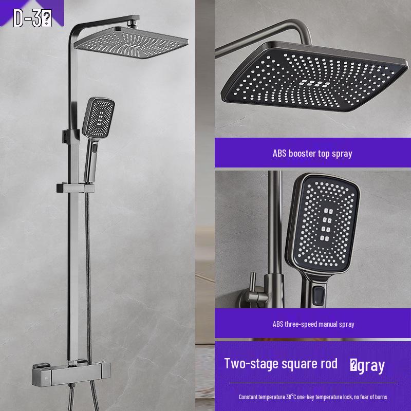 Thermostatic Shower Set with One-Touch Temp Lock & Boost Shower Head
